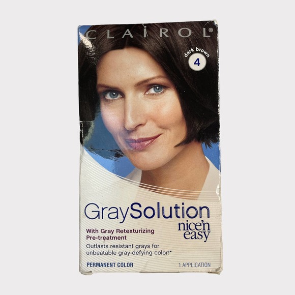 Clairol Gray Solution Nice n Easy Hair Color  Dark Brown 4 New Discontinued - Picture 1 of 6